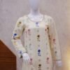Pastel Floral Embroidered Straight Shirt