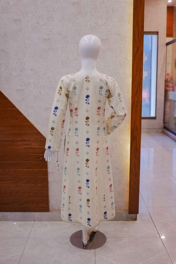 Pastel Floral Embroidered Straight Shirt
