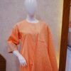 Peach Embroidered Kurta with Gold Striped Dupatta