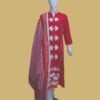 Pink Embroidered Cotton Suit with White Floral Detailing