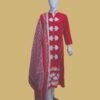 Pink Embroidered Cotton Suit with White Floral Detailing