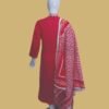 Pink Embroidered Cotton Suit with White Floral Detailing
