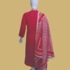 Pink Embroidered Cotton Suit with White Floral Detailing