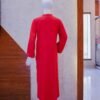 Red V-Neck Co-Ord with Beaded Neckline