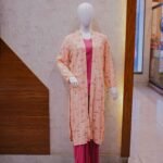 Rose Pink 2-Piece Suit with Peach Floral Coat
