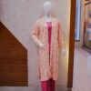 Rose Pink 2-Piece Suit with Peach Floral Coat