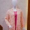 Rose Pink 2-Piece Suit with Peach Floral Coat