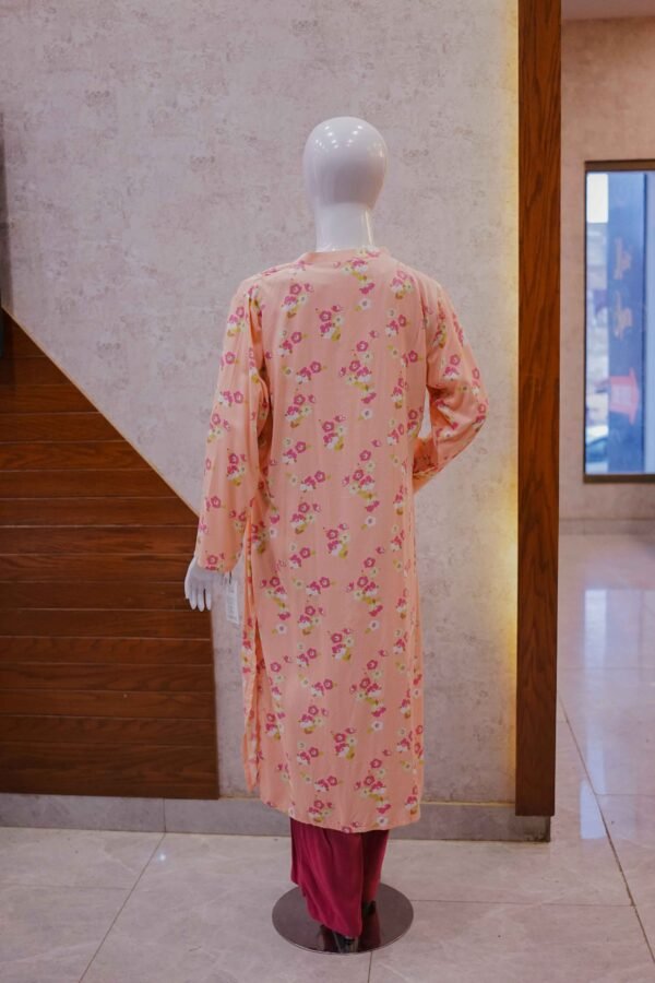Rose Pink 2-Piece Suit with Peach Floral Coat