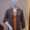 Rust Brown 2-Piece Set with Navy Floral Coat