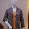 Rust Brown 2-Piece Set with Navy Floral Coat