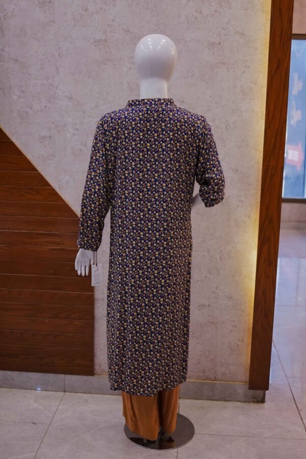 Rust Brown 2-Piece Set with Navy Floral Coat