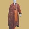Rust & Orange Ajrak Inspired Cotton Kurti Set
