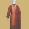 Rust & Orange Ajrak Inspired Cotton Kurti Set