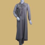 Smoky Grey Embellished Long Frock