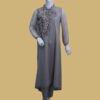 Smoky Grey Embellished Long Frock