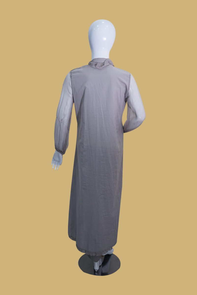 Smoky Grey Embellished Long Frock