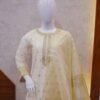 Soft Lemon Gold Embroidered Suit with Organza Dupatta