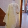 Soft Lemon Gold Embroidered Suit with Organza Dupatta