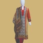 Stylish Red & White Kurti Set