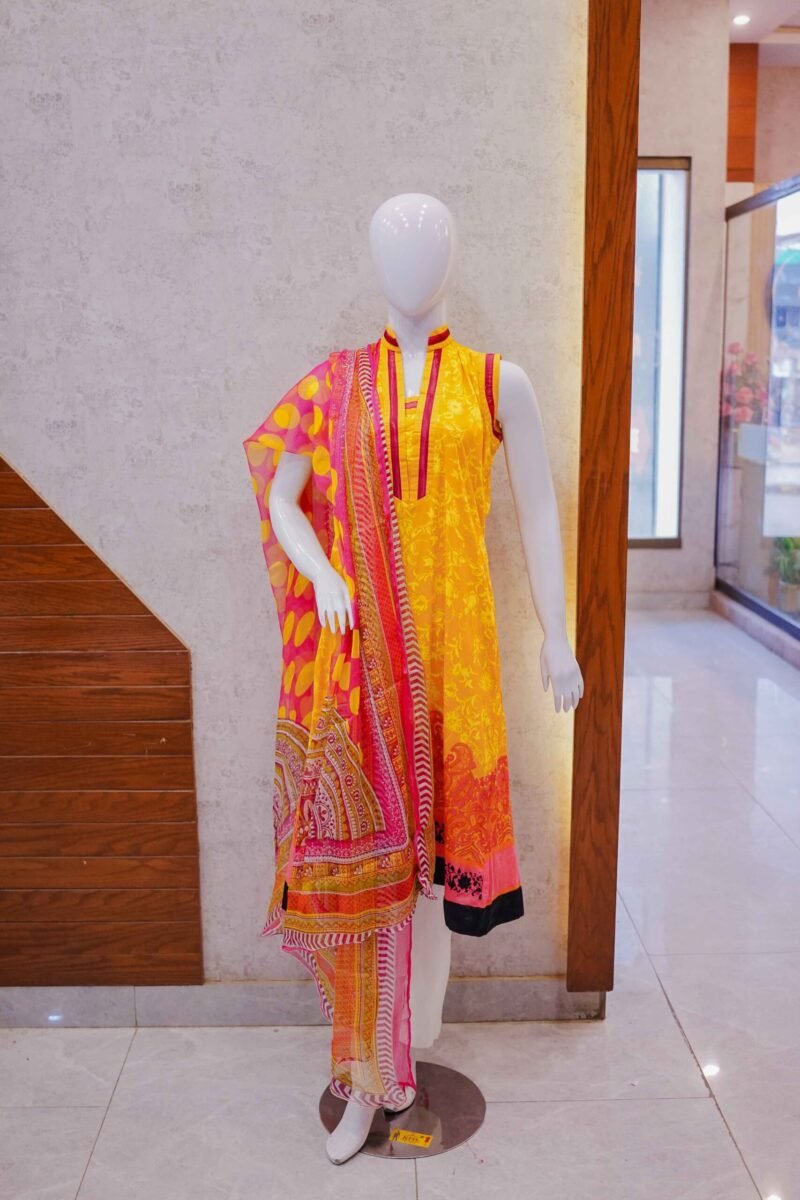 Sunset Flame – Bold Yellow & Pink 2-Piece Set