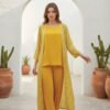Sunshine Yellow 2-Piece Set with White Printed Coat
