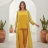 Sunshine Yellow 2-Piece Set with White Printed Coat