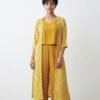 Sunshine Yellow 2-Piece Set with White Printed Coat