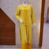 Sunshine Yellow 2-Piece Set with White Printed Coat