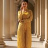 Sunshine Yellow 2-Piece Set with White Printed Coat