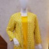 Sunshine Yellow 2-Piece Set with White Printed Coat