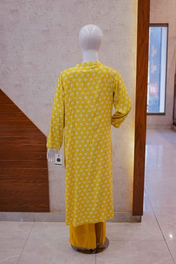 Sunshine Yellow 2-Piece Set with White Printed Coat