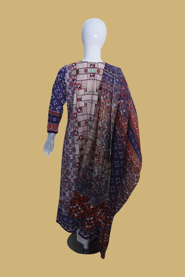 Traditional Multicolor Printed Kurta with Matching Dupatta
