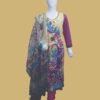 Vibrant Yellow Printed Suit with Bold Floral & Bird Motifs