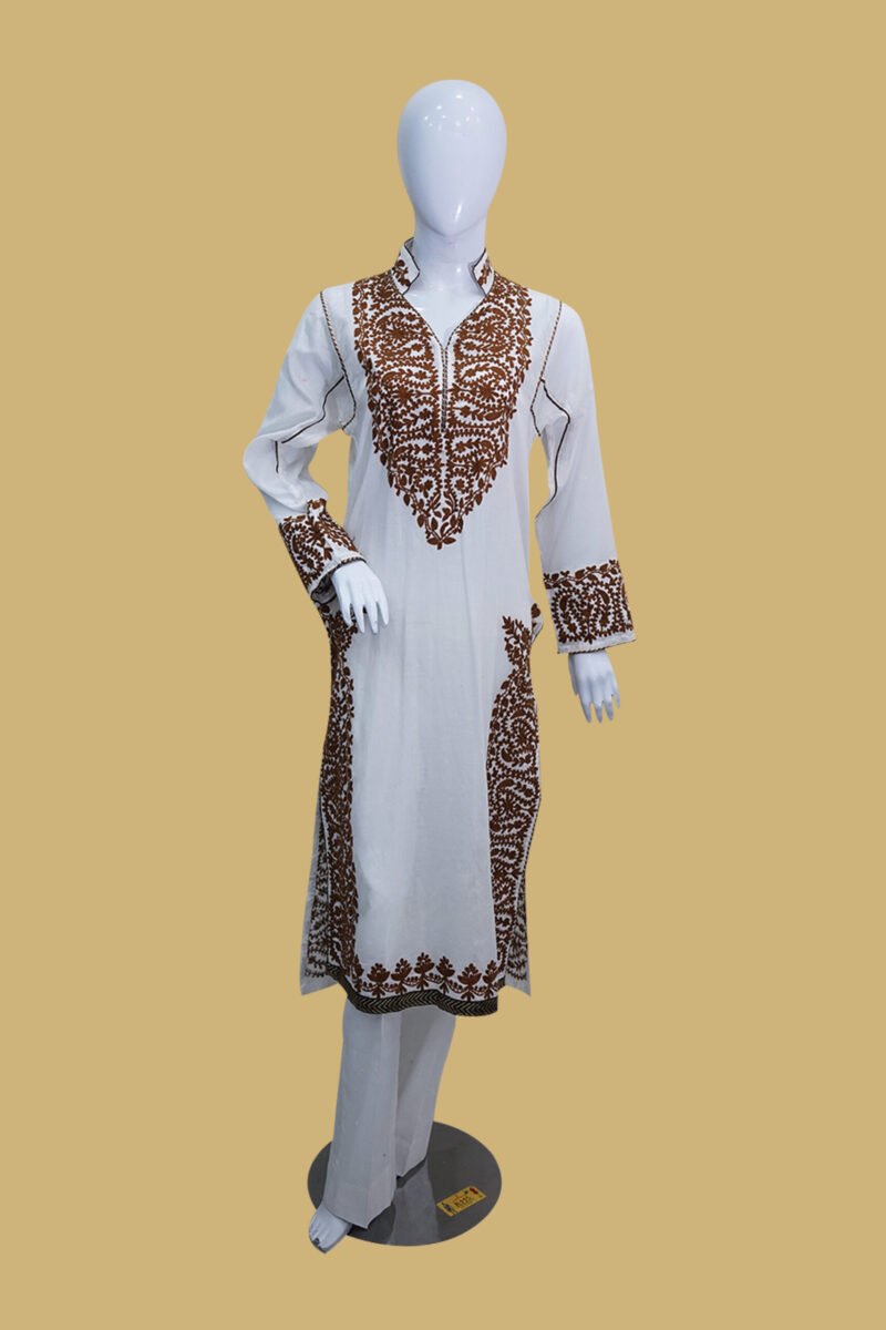 White Classic Embroidered Elegance