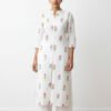 White Schiffli Kurta with Colorful Floral Embroidery