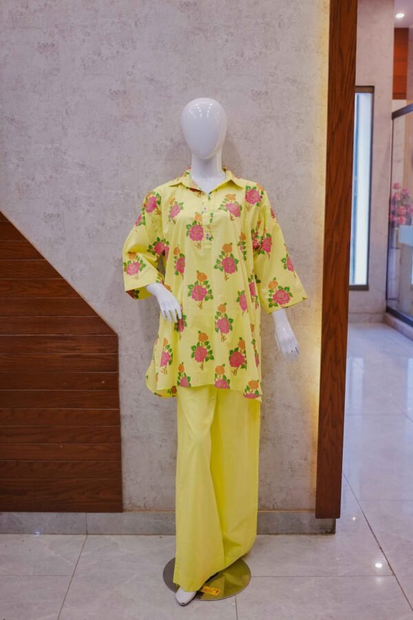 Yellow Floral Printed Co-Ord Set – Summer Bloom Edition