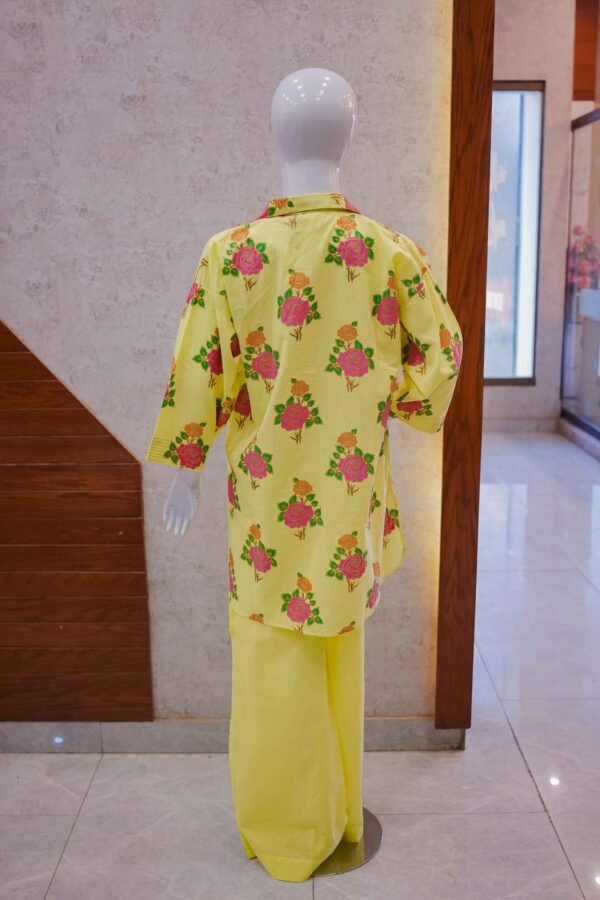 Yellow Floral Printed Co-Ord Set – Summer Bloom Edition
