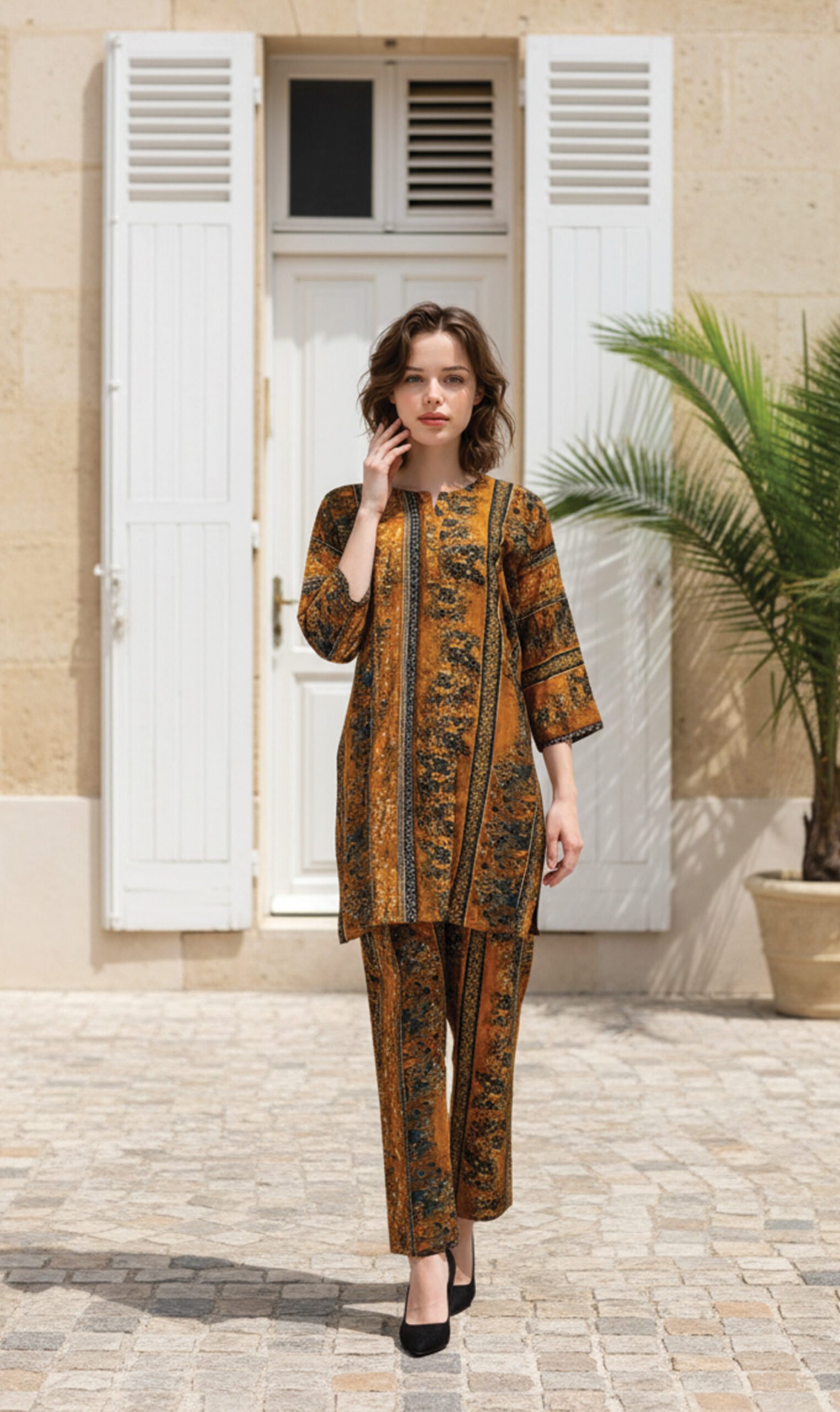 Amber Charm Printed Suit