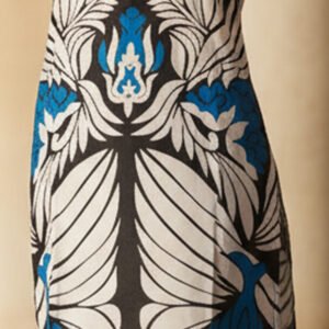 Azure Elegance Blue & Black Silk