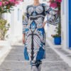 Azure Elegance Blue & Black Silk