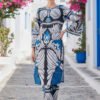 Azure Elegance Blue & Black Silk