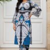Azure Elegance Blue & Black Silk