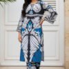 Azure Elegance Blue & Black Silk