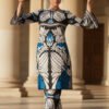 Azure Elegance Blue & Black Silk