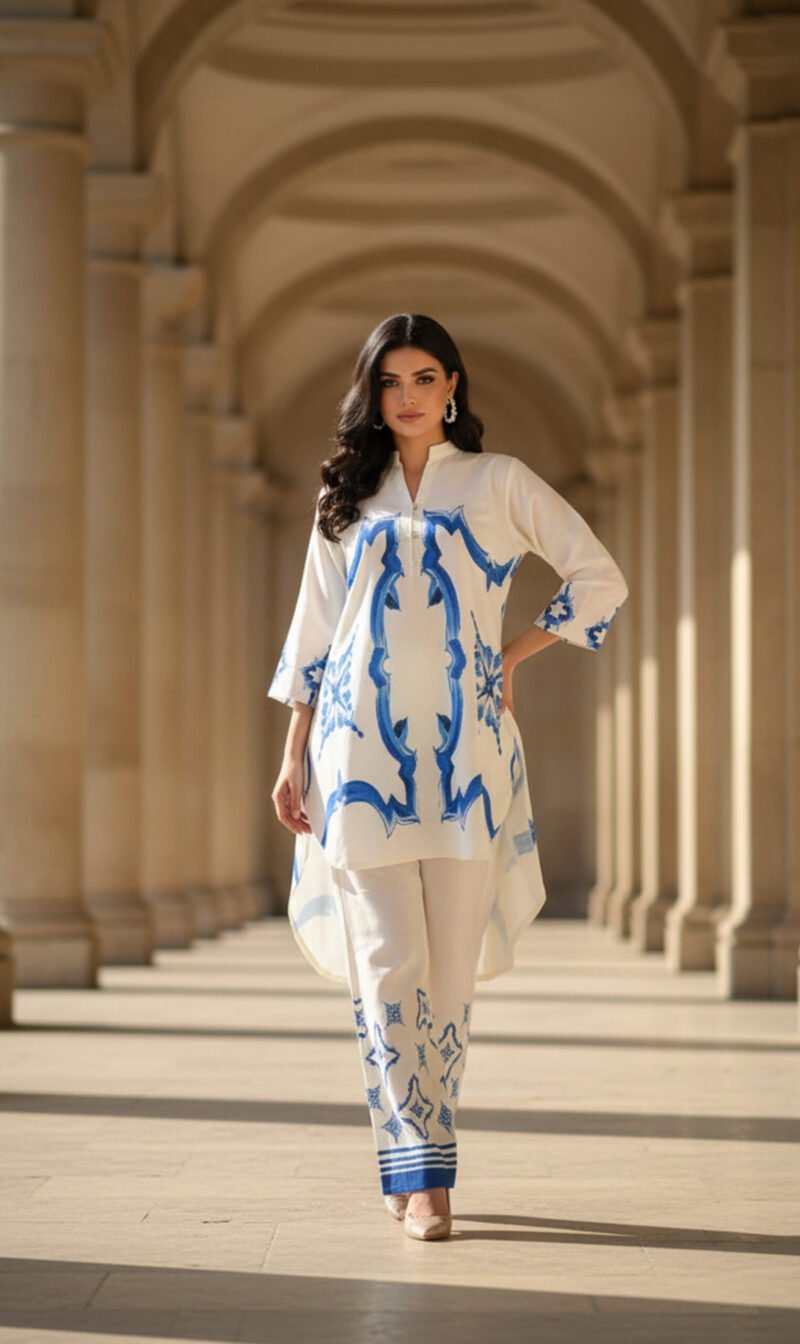 Azure Grace Silk Outfit