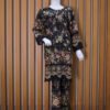 Black Vintage Floral Kurta Set