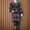 Black Vintage Floral Kurta Set