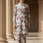 Blossom Mist Elegant Floral Charm on Sky Blue