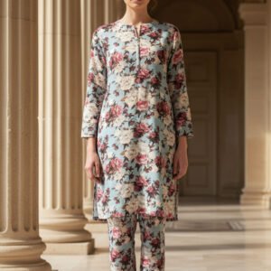 Blossom Mist Elegant Floral Charm on Sky Blue