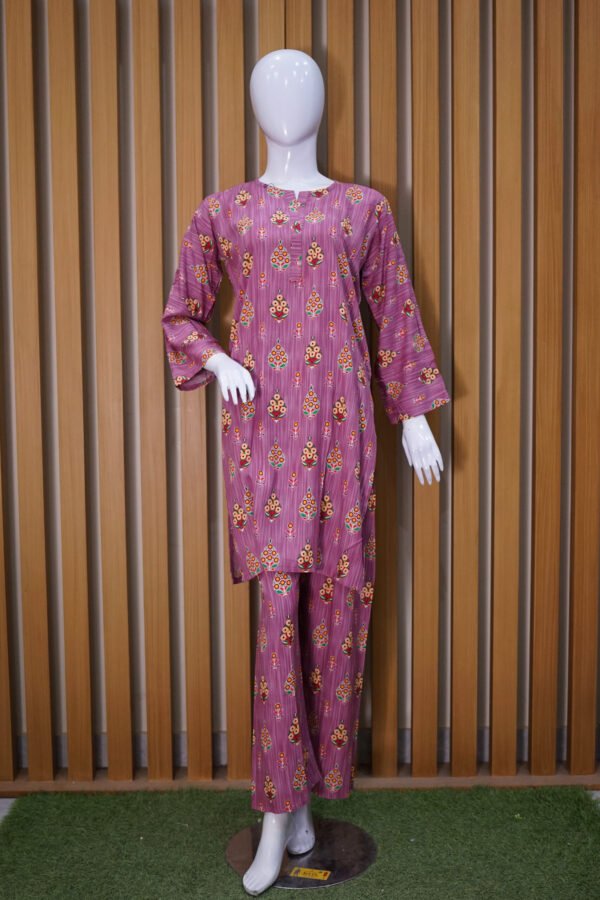 Classic Mauve Printed Kurta Set